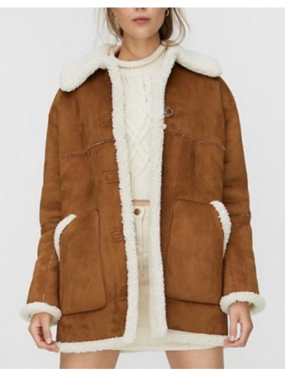 Aritzia Wilfred Free Catrina Faux Suede Sherpa Jacket Size XS